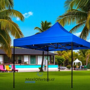 TOLDO PLEGABLE 3X3 CON ESTRUCTURA AZUL