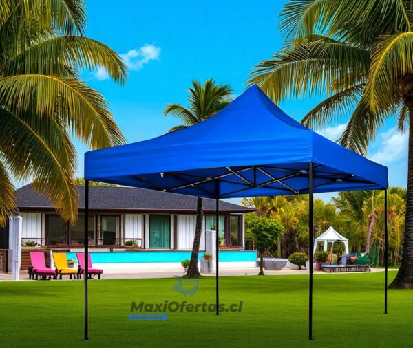 TOLDO PLEGABLE 3X3 CON ESTRUCTURA AZUL