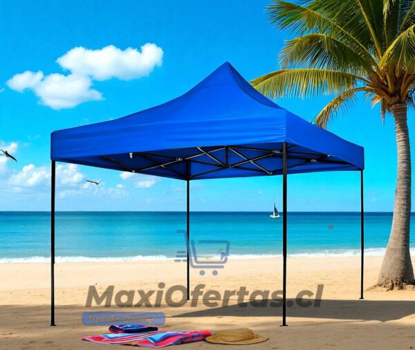 TOLDO PLEGABLE 3X3 CON ESTRUCTURA AZUL - Imagen 3