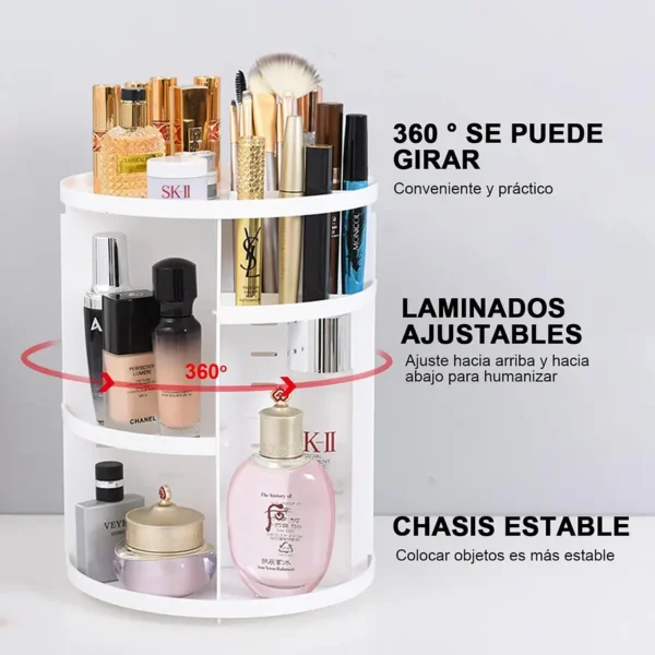ORGANIZADOR DE MAQUILLAJE 360 BLANCO