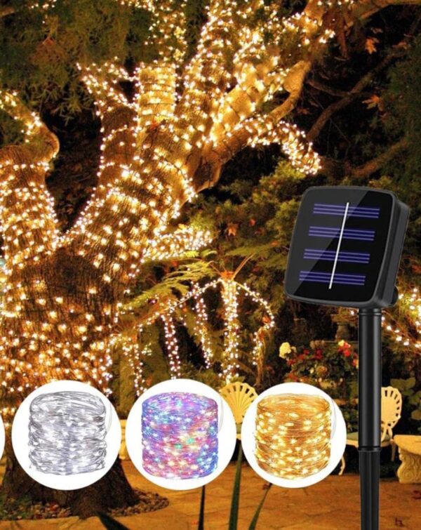 LUCES  SOLARES DE HADAS DE NAVIDAD DE 22 METROS DE 200 LED