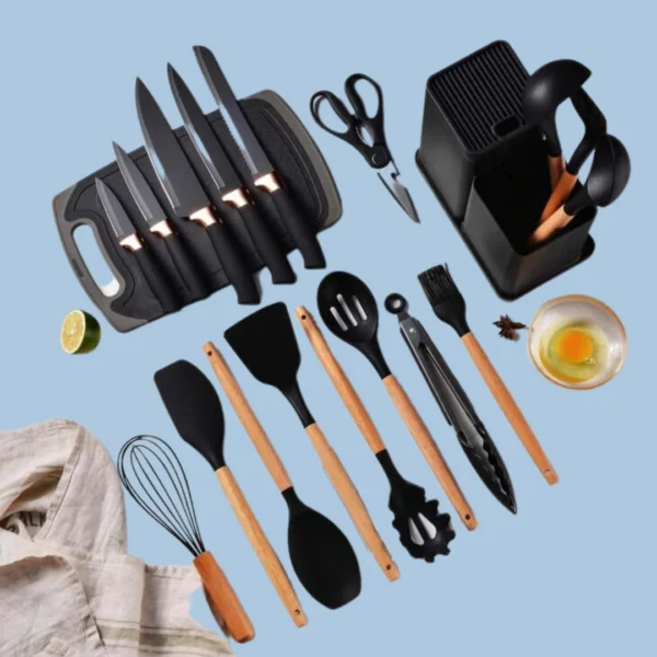 SET DE UTENSILIOS DE COCINA NEGRO - Imagen 2