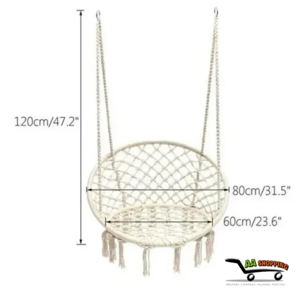 SILLA HAMACA COLGANTE BLANCA - Imagen 4