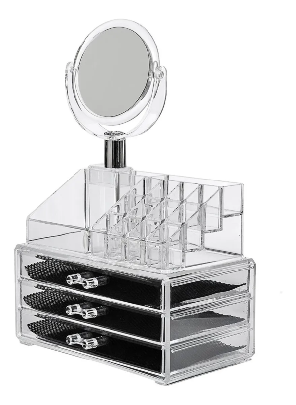 ORGANIZADOR DE MAQUILLAJE ACRILICO CON ESPEJO - Imagen 2