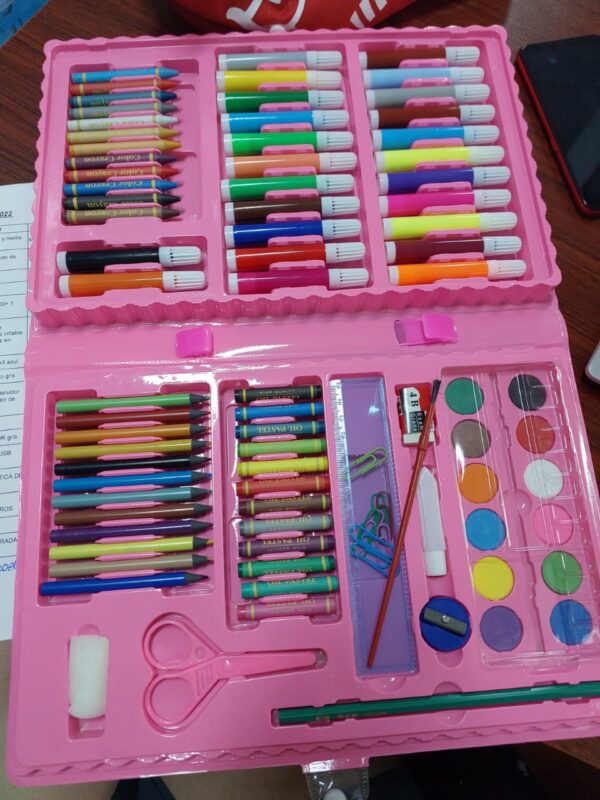 SET DE ARTE DE 86 PIEZAS ROSADO - Imagen 2