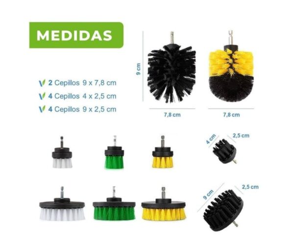 SET DE 10 CEPILLOS PARA TALADRO PARA PULIR MODELO 3129 - Imagen 4