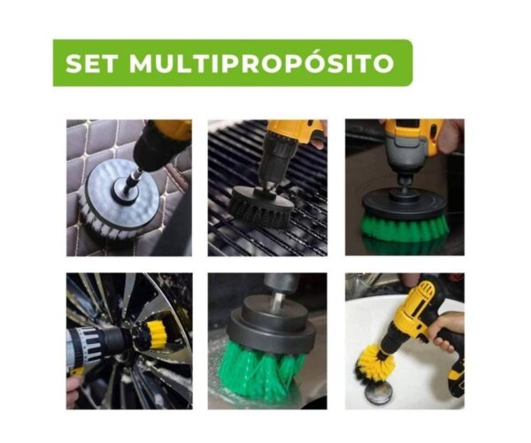 SET DE 10 CEPILLOS PARA TALADRO PARA PULIR MODELO 3129 - Imagen 2