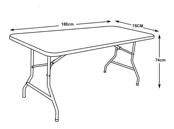 MESA PLEGABLE PORTATIL 1.80 - Imagen 5