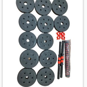 JUEGO DE MANCUERNAS Y PESAS 20KG