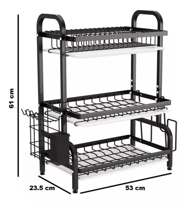 ESCURRIDOR TRES NIVELES DE ACERO KITCHEN RACK