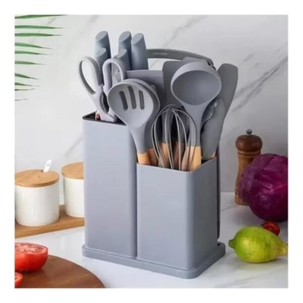 SET DE UTENSILIOS DE COCINA GRIS