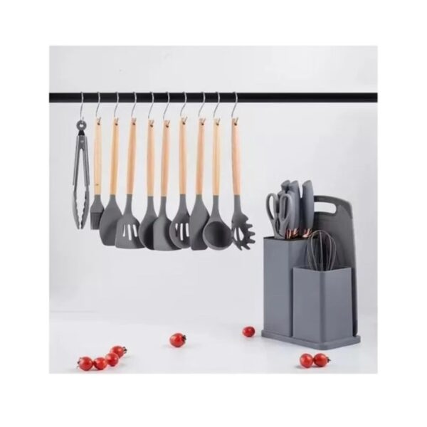 SET DE UTENSILIOS DE COCINA GRIS - Imagen 2
