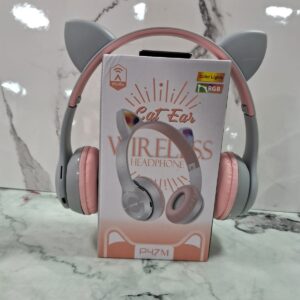 AUDIFONOS CON OREJA DE GATO ROSADO
