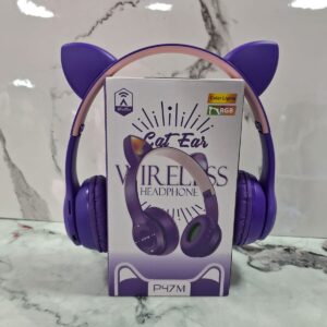 AUDIFONOS CON OREJA DE GATO MORADO