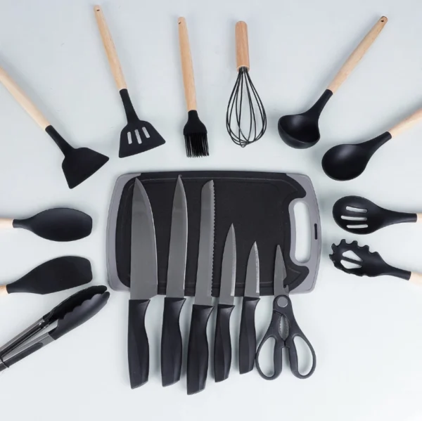 SET DE UTENSILIOS DE COCINA NEGRO - Imagen 3