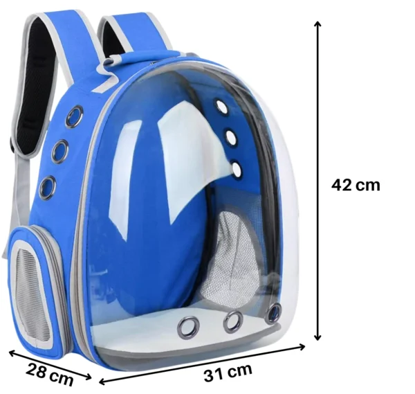MOCHILA DE MASCOTAS MODELO A COLOR AZUL - Imagen 3