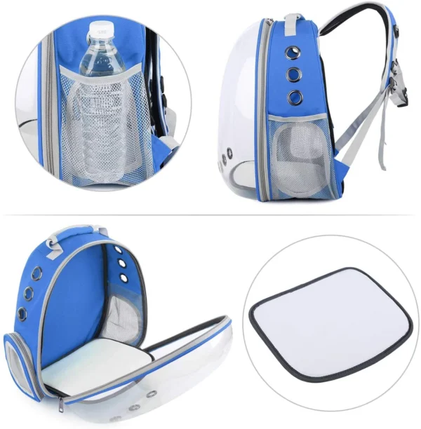 MOCHILA DE MASCOTAS MODELO A COLOR AZUL - Imagen 2