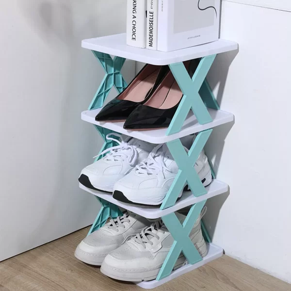 ZAPATERA PLEGABLE 4 Niveles AZUL CLARO