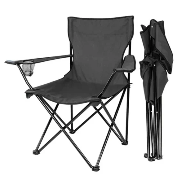 SILLA  PLEGABLE  Playa Camping /Porta Vaso NEGRO
