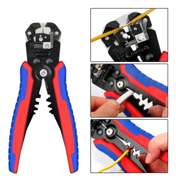 Crimpeadora Alicate Prensa Pelacable + 1200 Terminales Para Prensar Cables - Imagen 2