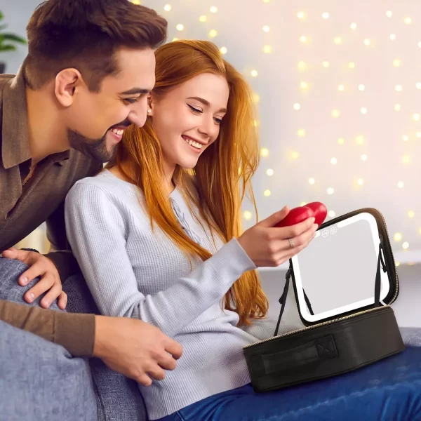 Estuche Maquillaje Inteligente Espejo Luz Led 3 modo Portátil - Imagen 2