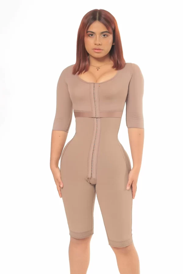 FAJA ENTERIZA CON MANGAS Y BRASIER CAFE TALLA S