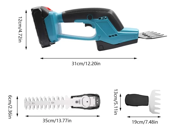 Cortasetos Inalámbrico  Eléctrico 2 En 1 - Imagen 2