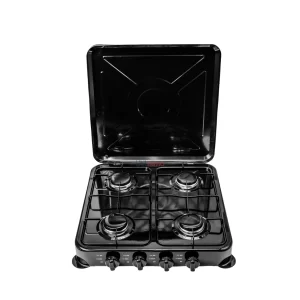 COCINA ENCIMERA A GAS 4 HORNILLAS NEGRA